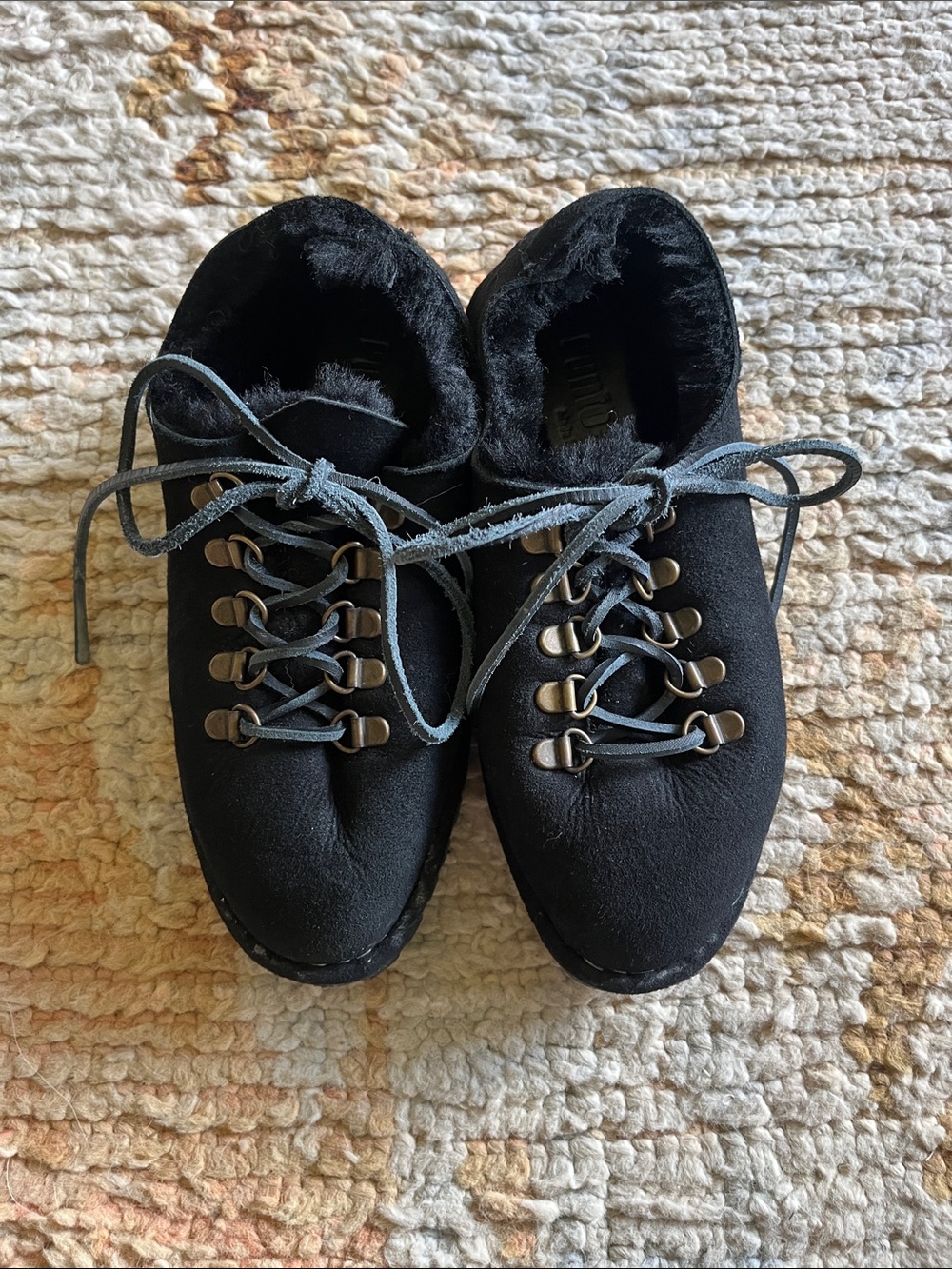 Black Lace-Up Women's Cozy Ankle Boots